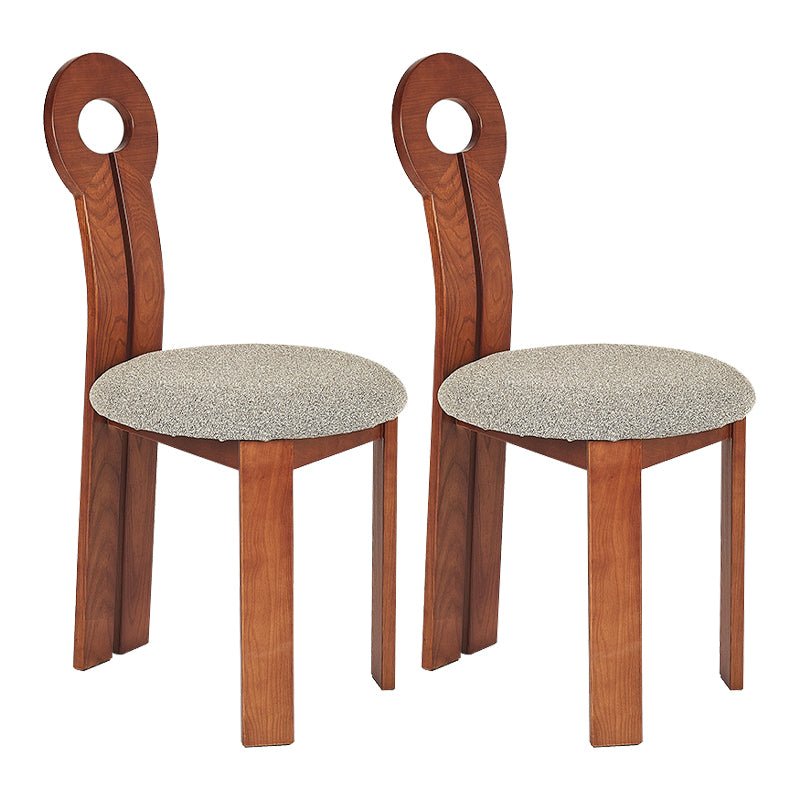 Modern Upholstered Home Solid Wood Slat Back Armless Dining Chair