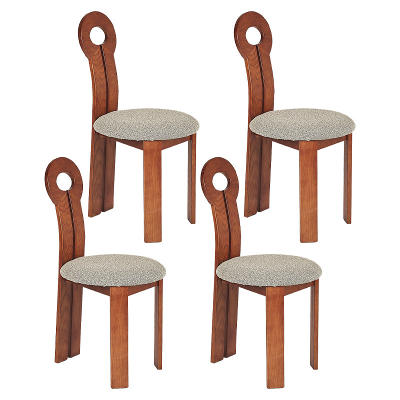 Modern Upholstered Home Solid Wood Slat Back Armless Dining Chair