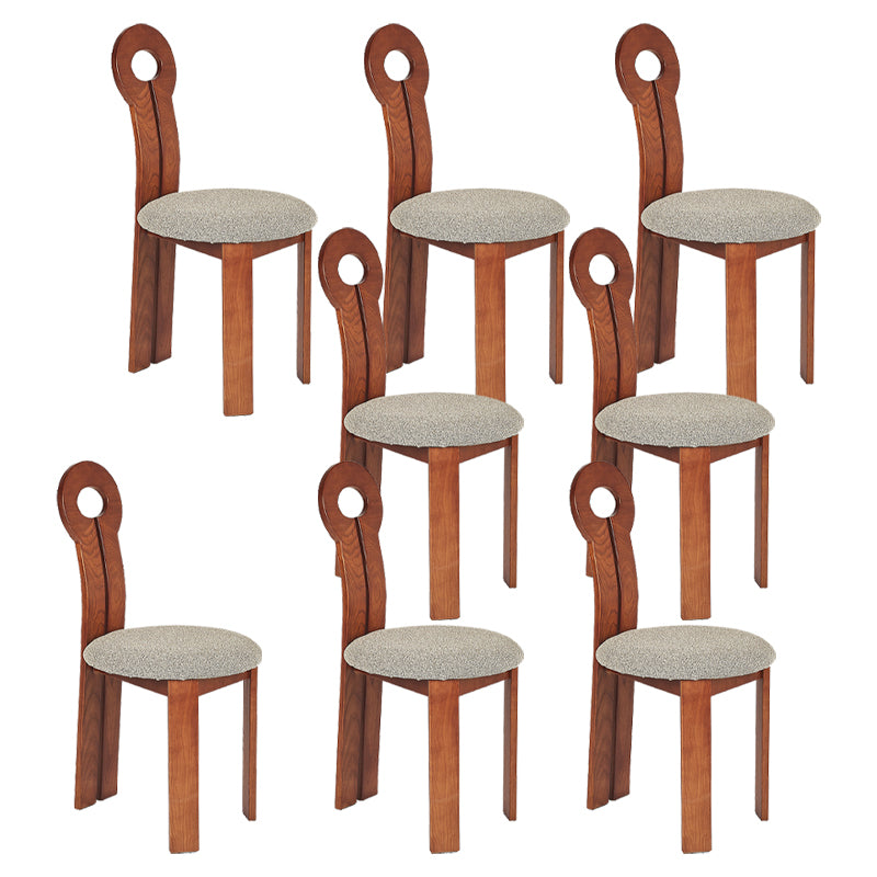 Modern Upholstered Home Solid Wood Slat Back Armless Dining Chair