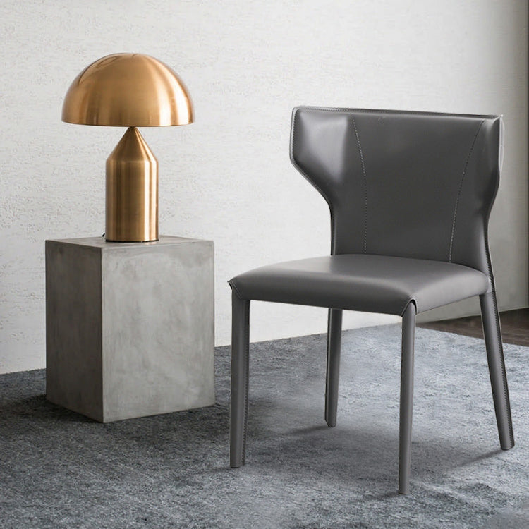 Contemporary Faux Leather and Metal Armless Dining Room Chair