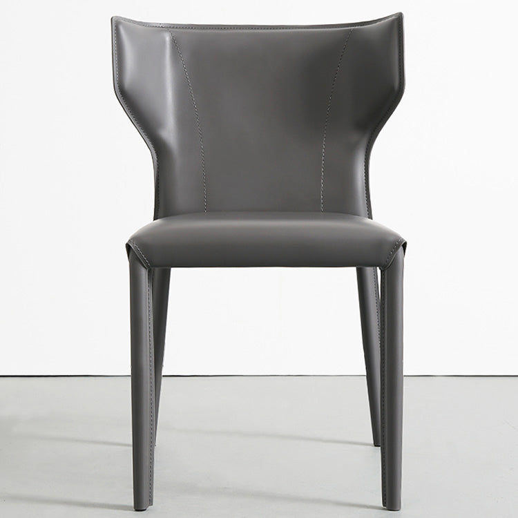 Contemporary Faux Leather and Metal Armless Dining Room Chair