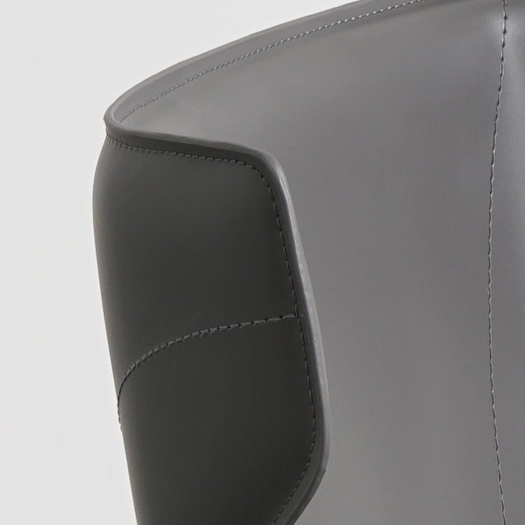Contemporary Faux Leather and Metal Armless Dining Room Chair