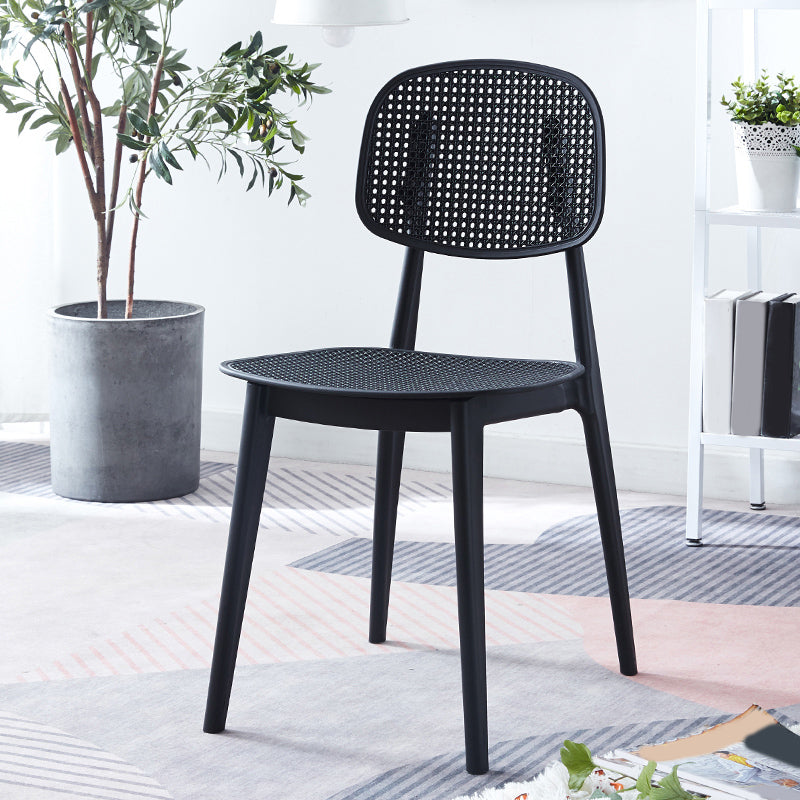 Contemporary Style Open Back Plastic Dining Side Chair for Dining Room