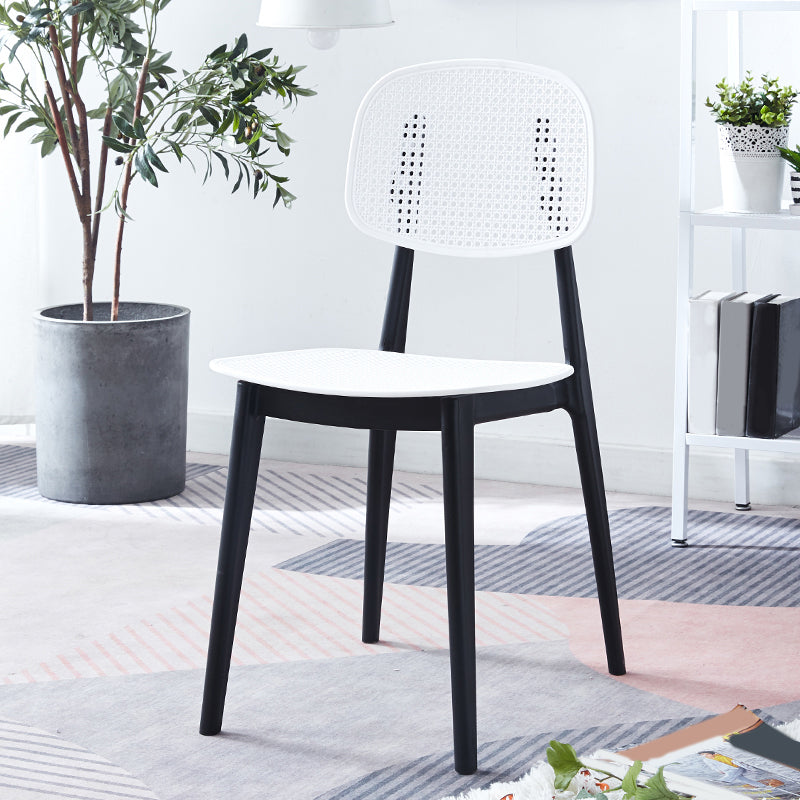 Contemporary Style Open Back Plastic Dining Side Chair for Dining Room