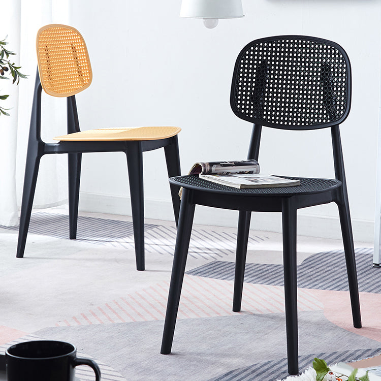 Contemporary Style Open Back Plastic Dining Side Chair for Dining Room