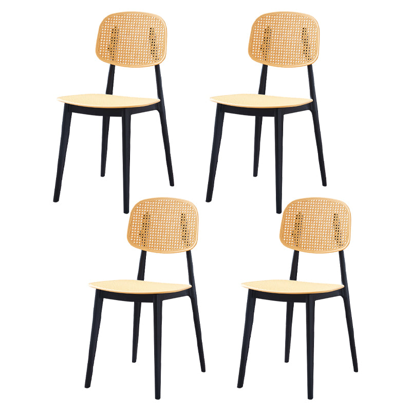 Contemporary Style Open Back Plastic Dining Side Chair for Dining Room