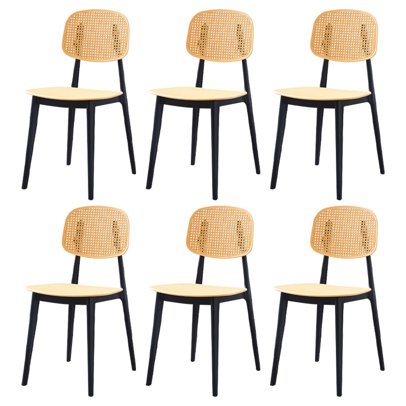 Contemporary Style Open Back Plastic Dining Side Chair for Dining Room