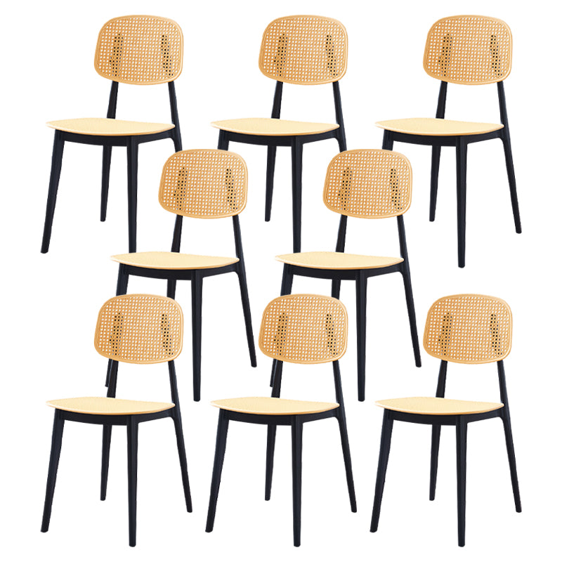 Contemporary Style Open Back Plastic Dining Side Chair for Dining Room