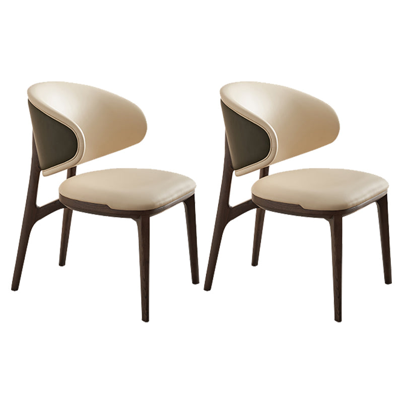 Open Back Solid Wood and Upholstered Contemporary Dining Chairs