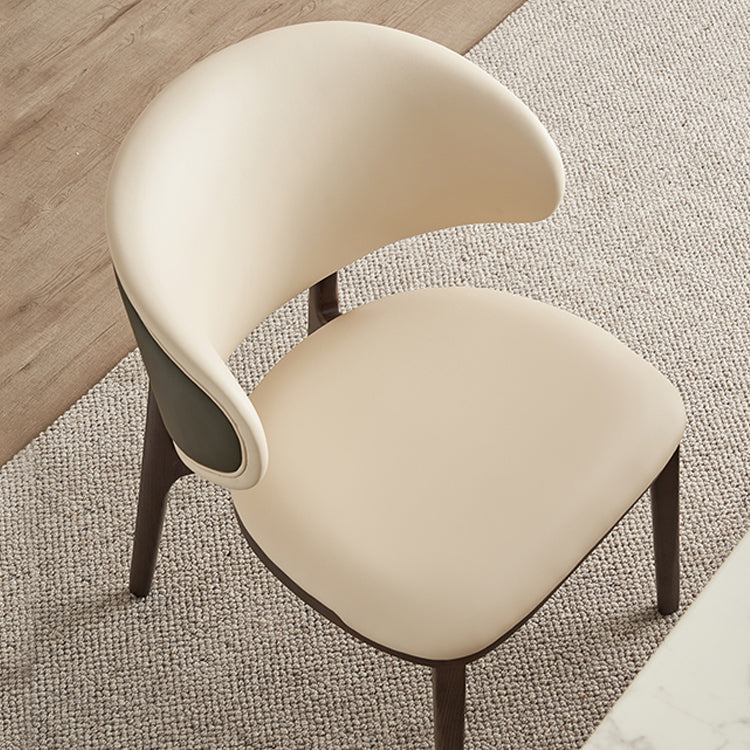 Open Back Solid Wood and Upholstered Contemporary Dining Chairs