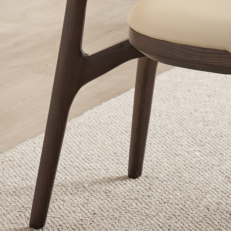 Open Back Solid Wood and Upholstered Contemporary Dining Chairs