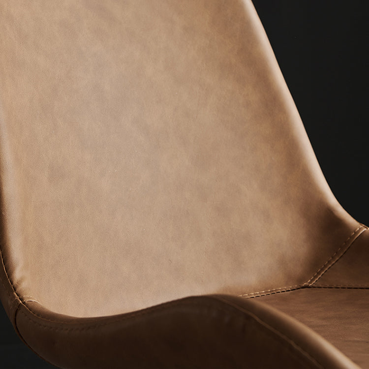 Modern Metal and Faux Leather Armless Dining Chairs for Kitchen