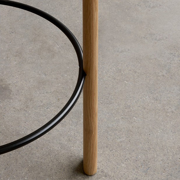 Contemporary 29.5-inch Backless Bar Stool with Solid Wood Base