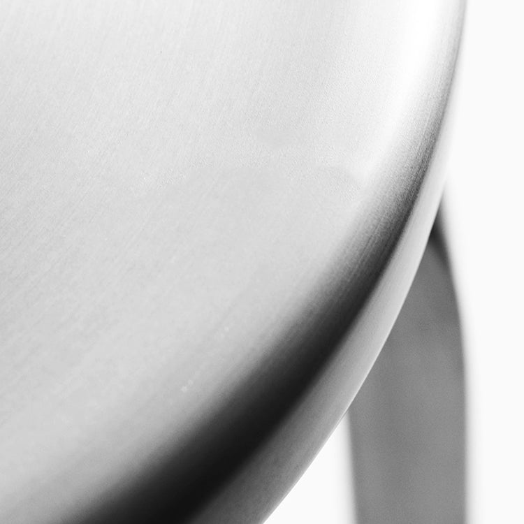 Contemporary Metal Backless Counter Stool in Silver for Home Use