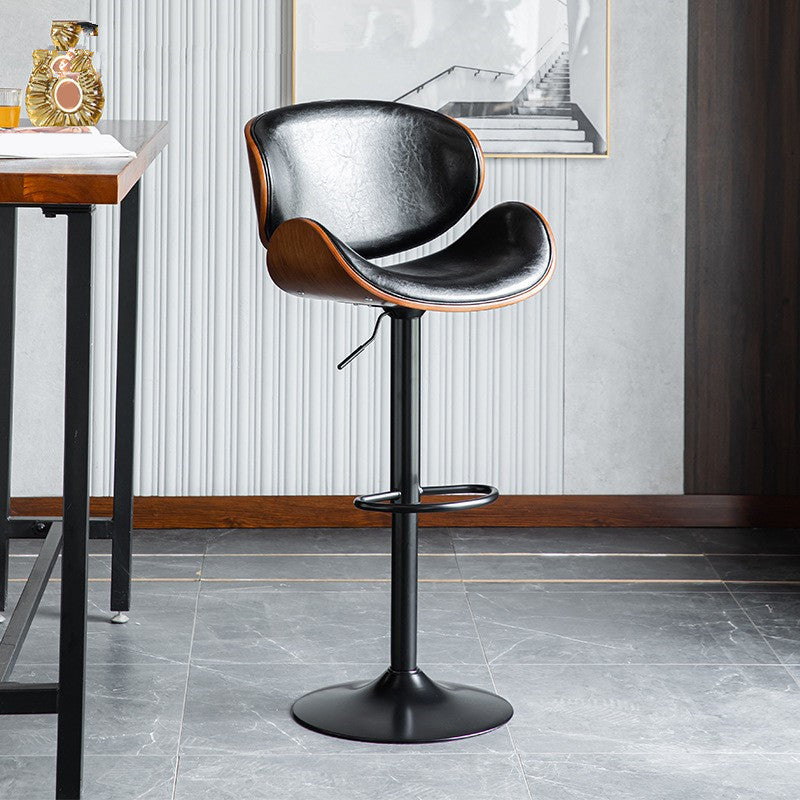 Contemporary Adjustable Height Swivel Bucket Bar Stool with Footrest