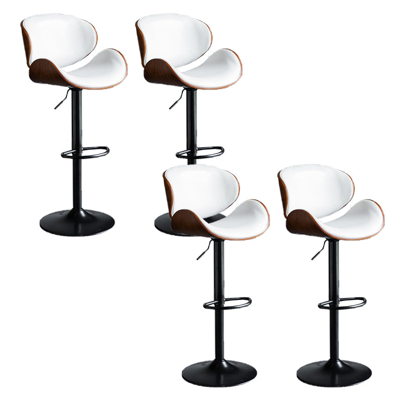 Contemporary Adjustable Height Swivel Bucket Bar Stool with Footrest