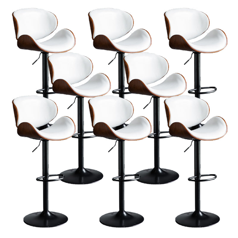 Contemporary Adjustable Height Swivel Bucket Bar Stool with Footrest