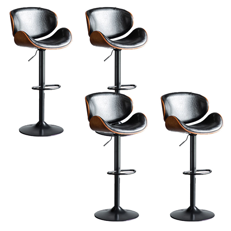 Contemporary Adjustable Height Swivel Bucket Bar Stool with Footrest