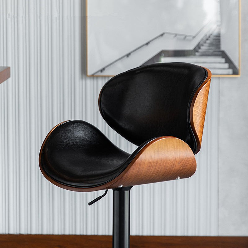 Contemporary Adjustable Height Swivel Bucket Bar Stool with Footrest