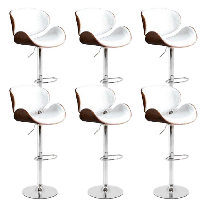 Contemporary Adjustable Height Swivel Bucket Bar Stool with Footrest
