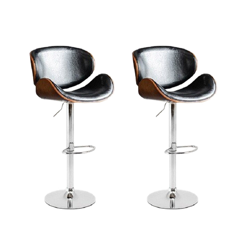 Contemporary Adjustable Height Swivel Bucket Bar Stool with Footrest