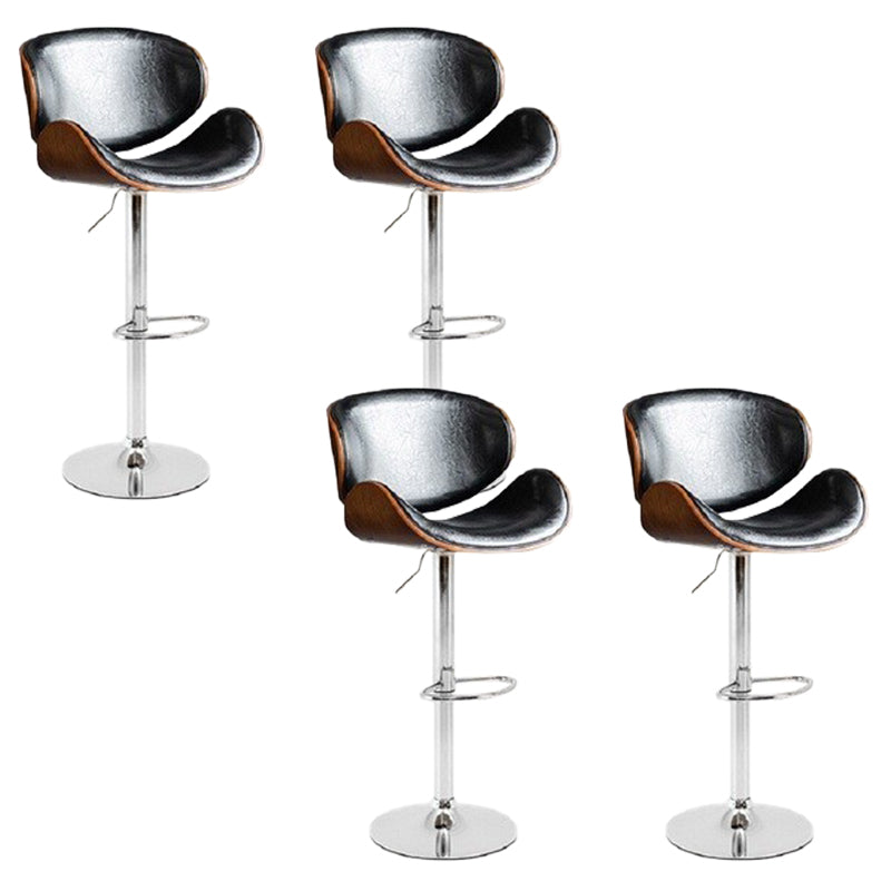 Contemporary Adjustable Height Swivel Bucket Bar Stool with Footrest
