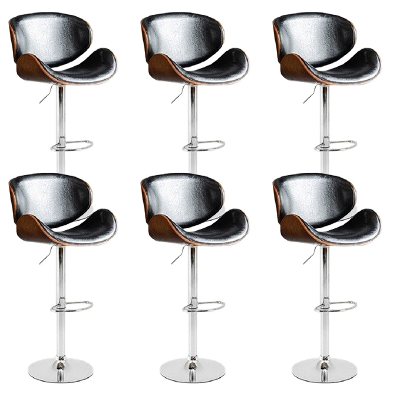 Contemporary Adjustable Height Swivel Bucket Bar Stool with Footrest