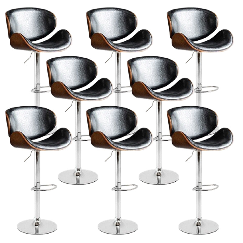 Contemporary Adjustable Height Swivel Bucket Bar Stool with Footrest