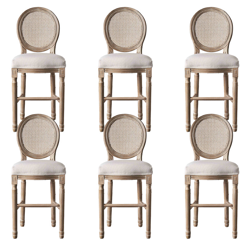 Full Back Upholstered Armless Bar Stool with Solid Wood Base
