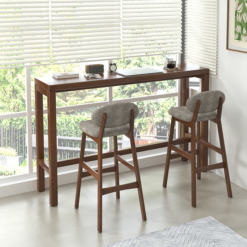Contemporary 41.34" Upholstered Bar Stool with Solid Wood Base