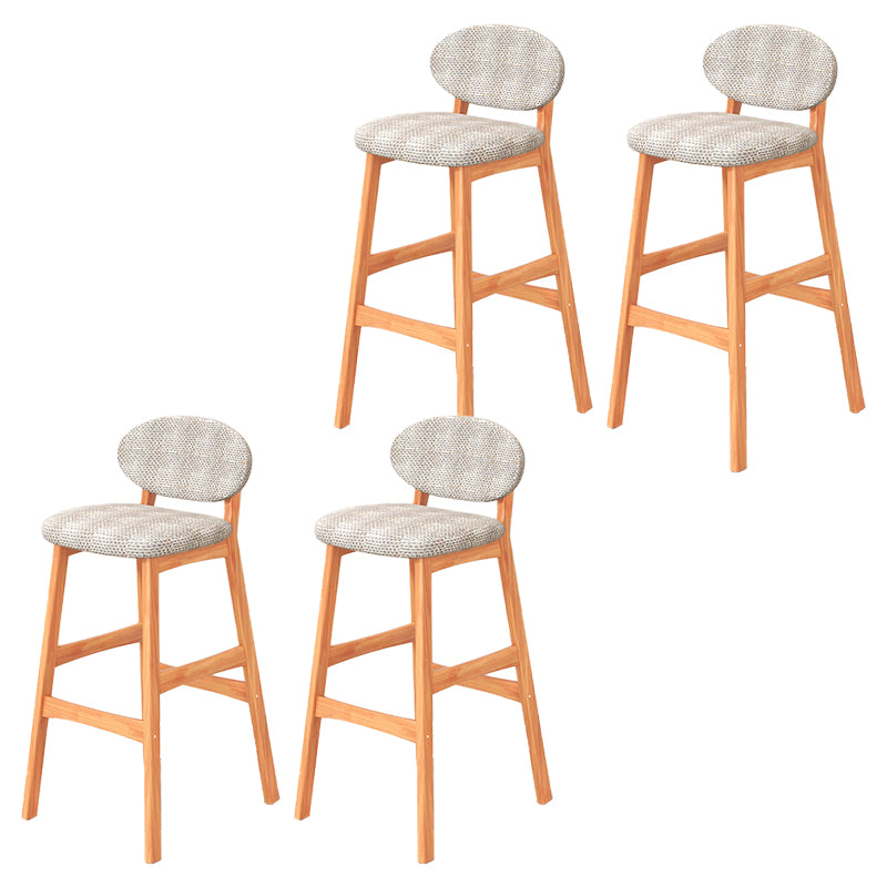 Contemporary 41.34" Upholstered Bar Stool with Solid Wood Base