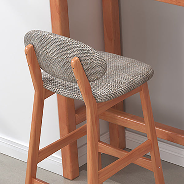 Contemporary 41.34" Upholstered Bar Stool with Solid Wood Base