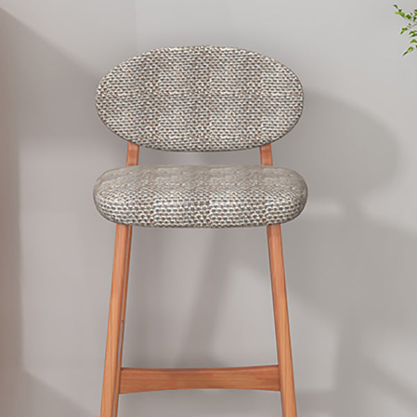 Contemporary 41.34" Upholstered Bar Stool with Solid Wood Base