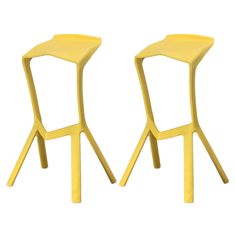 Contemporary Style Backless Plastic Stackable Bar Stool for Home