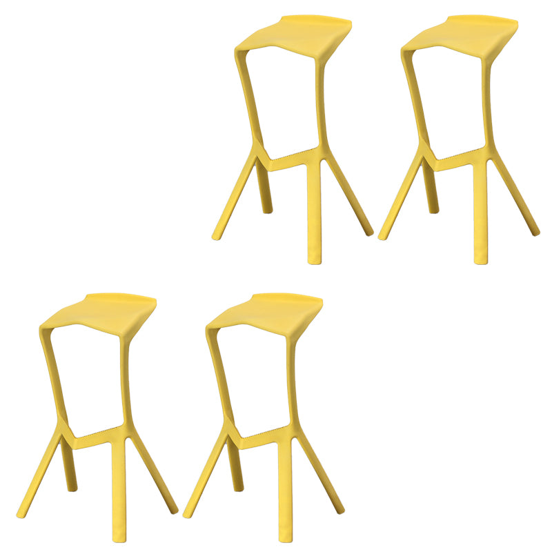 Contemporary Style Backless Plastic Stackable Bar Stool for Home