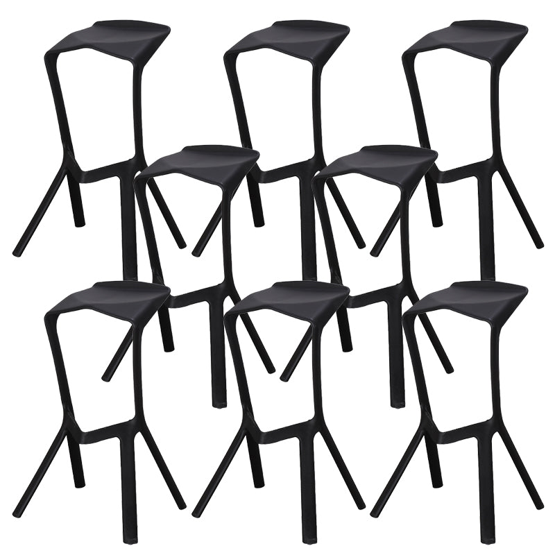 Contemporary Style Backless Plastic Stackable Bar Stool for Home