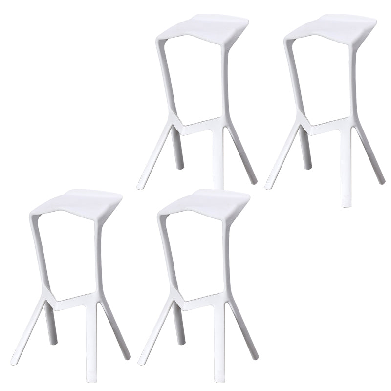 Contemporary Style Backless Plastic Stackable Bar Stool for Home