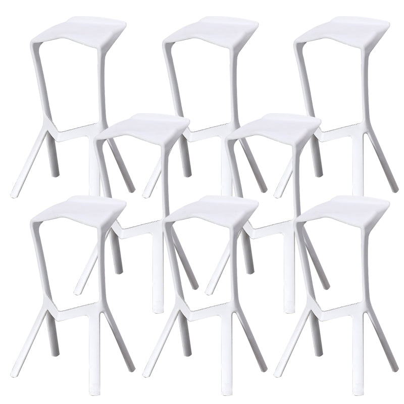 Contemporary Style Backless Plastic Stackable Bar Stool for Home