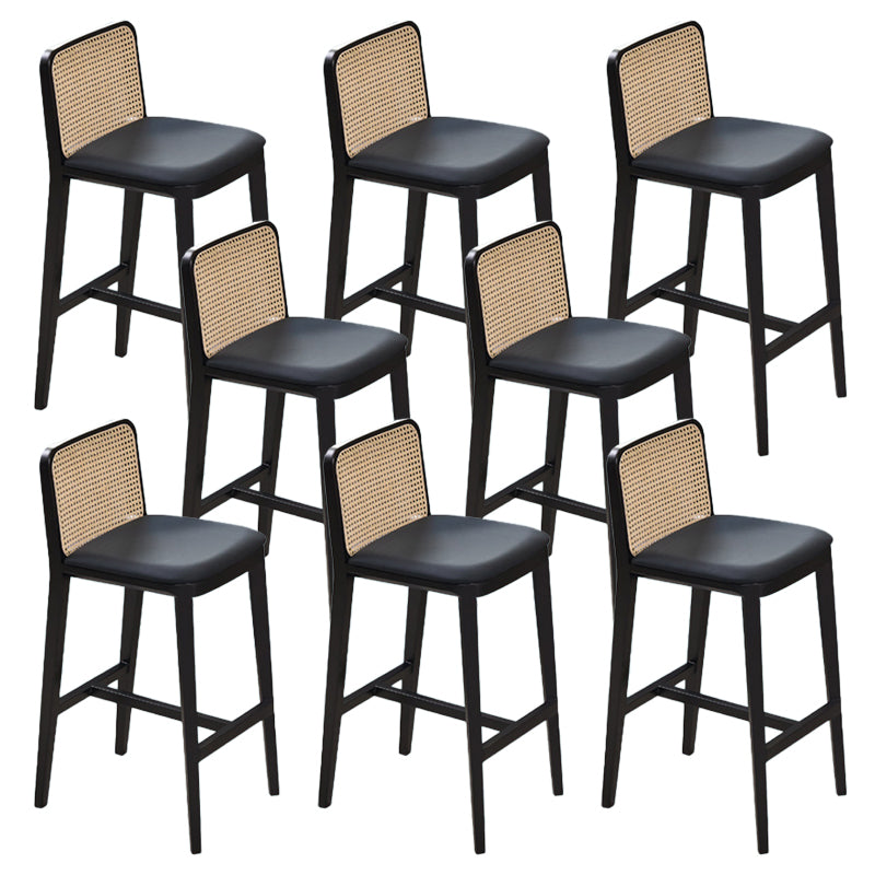 Contemporary Style Low Back Solid Wood Armless Bar Stool for Home