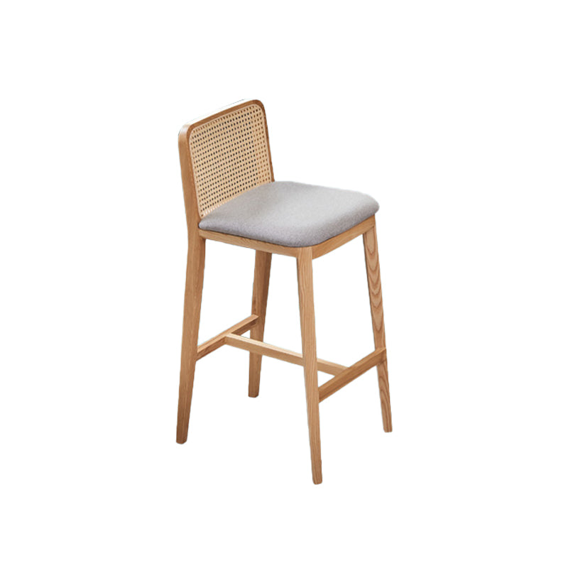 Contemporary Style Low Back Solid Wood Armless Bar Stool for Home