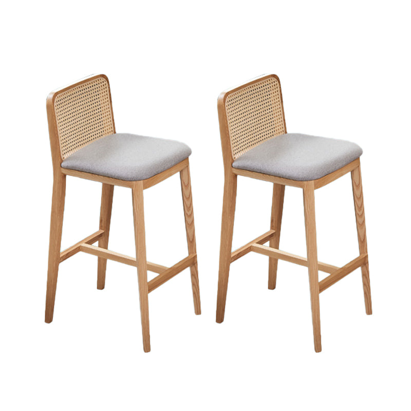 Contemporary Style Low Back Solid Wood Armless Bar Stool for Home