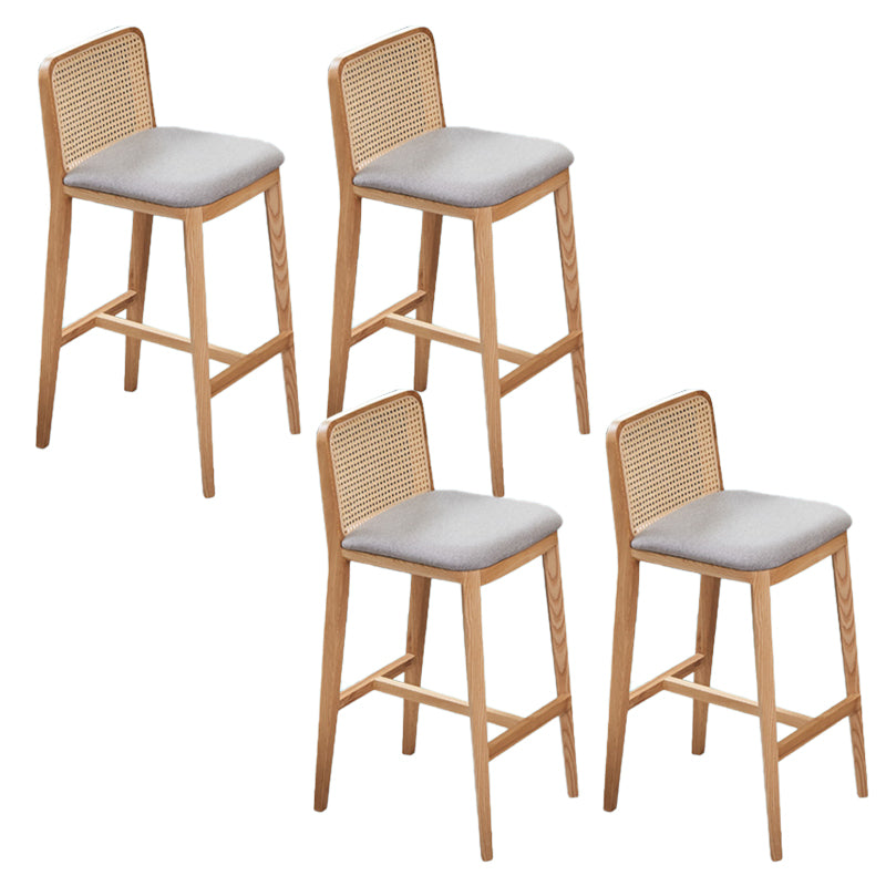 Contemporary Style Low Back Solid Wood Armless Bar Stool for Home