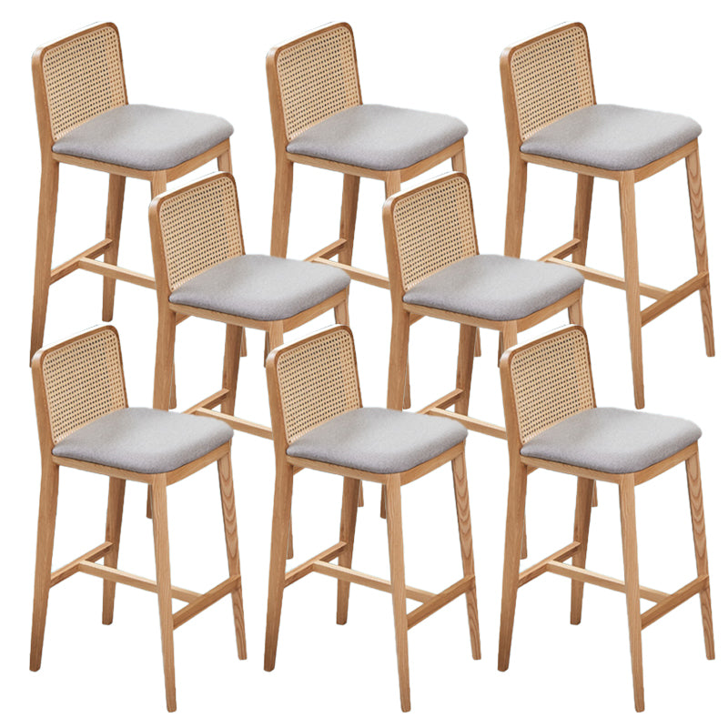Contemporary Style Low Back Solid Wood Armless Bar Stool for Home