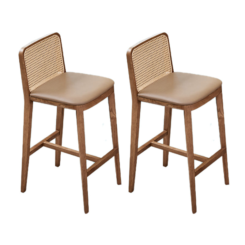 Contemporary Style Low Back Solid Wood Armless Bar Stool for Home