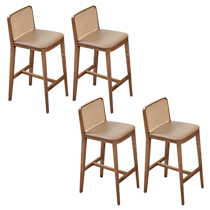 Contemporary Style Low Back Solid Wood Armless Bar Stool for Home