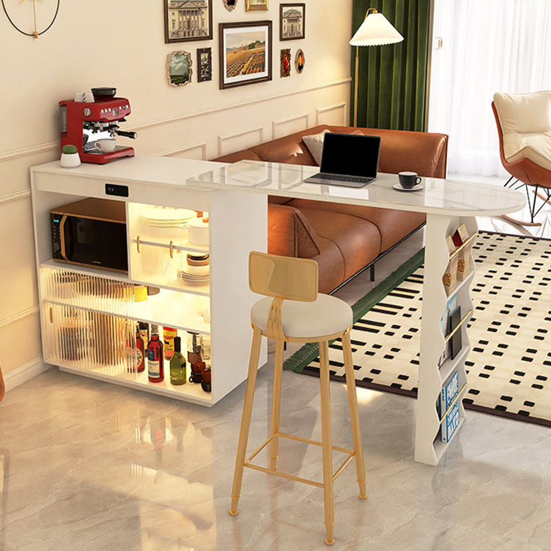 Contemporary 1/2 Pieces Specialty Stone Bar Table Set for Living Room