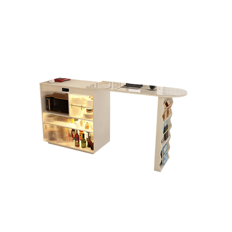 Contemporary Style 1/2 Pieces Stone Specialty Bar Table Set for Living Room