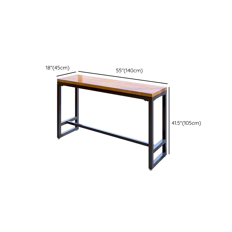 5 Pieces Modern Rectangle Solid Wood Pub Table with High Stools