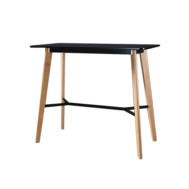 Modern Style Wooden Top Rectangle 4 Legs Bar Dining Table for Home