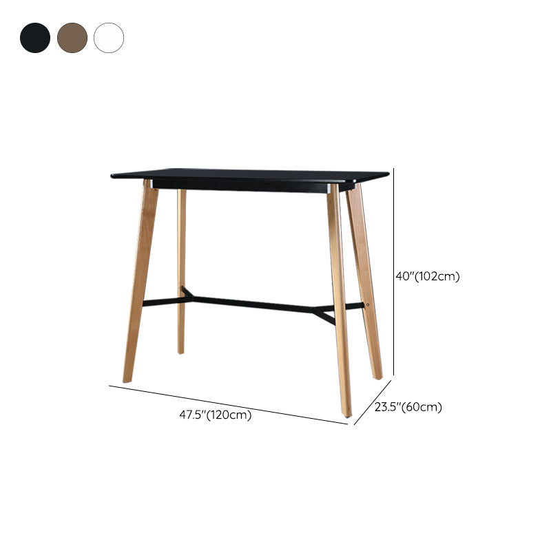Modern Style Wooden Top Rectangle 4 Legs Bar Dining Table for Home